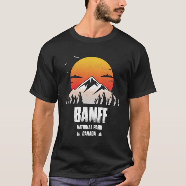 Banff Reminder Canadian National Park Retro Souven T-Shirt (Front)