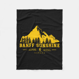 Banff Sunshine Canada Ski Resort Alpine Skiing Fleece Blanket