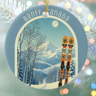 Banff Sunshine Village Canada ski souvenir  Ceramic Tree Decoration