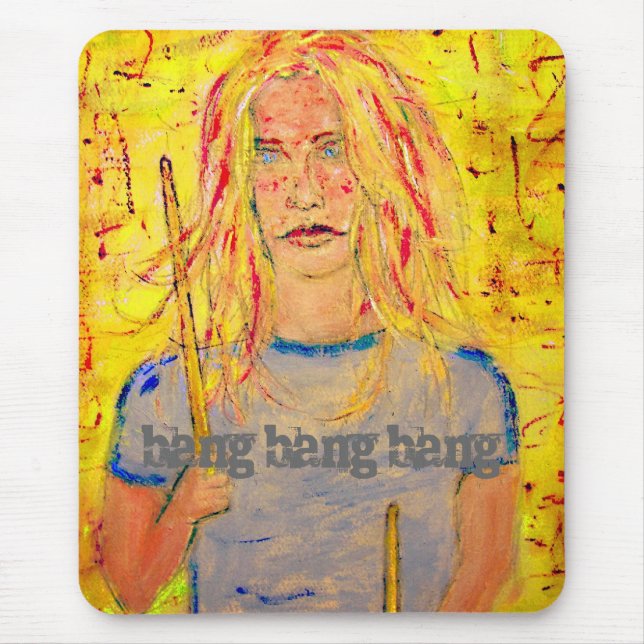 bang bang bang Drummer Girl Mouse Mat (Front)