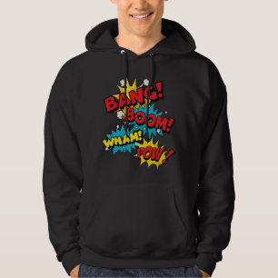 Bang Boom Pow Wham Comic Bubbles Hoodie