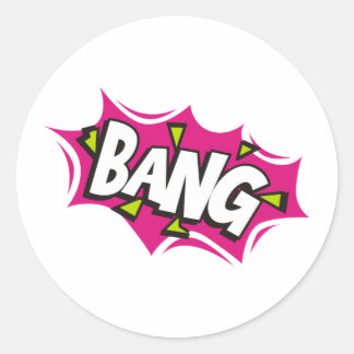 Bang Cartoon Pow Zap Classic Round Sticker
