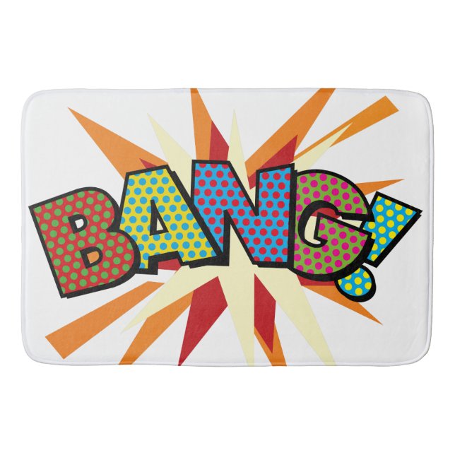 BANG Fun Retro Comic Book Pop Art Bath Mat (Front)