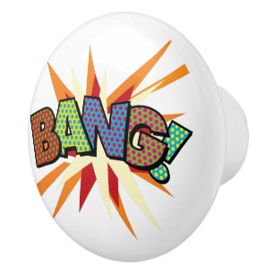 BANG Fun Retro Comic Book Pop Art Ceramic Knob