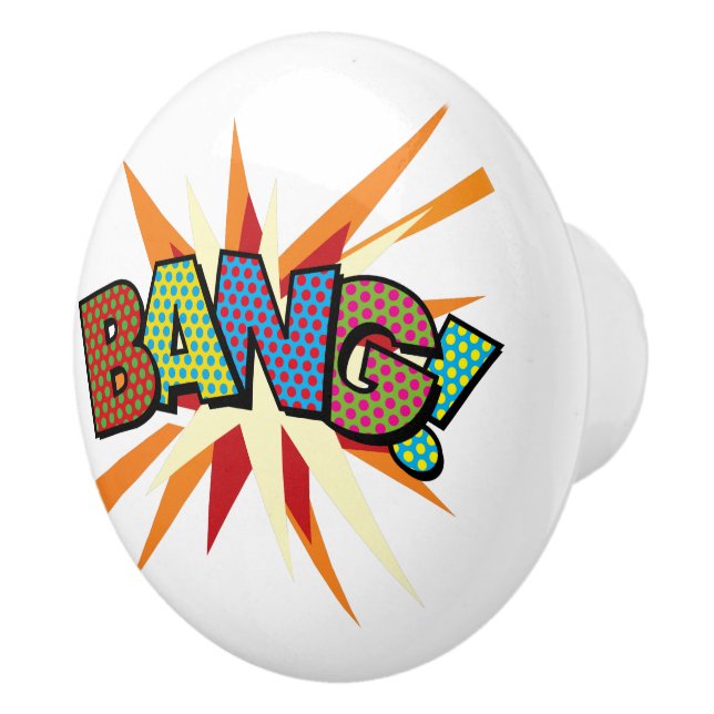 BANG Fun Retro Comic Book Pop Art Ceramic Knob (Right)