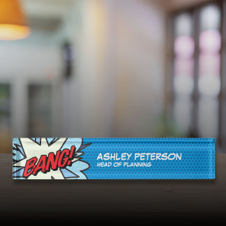 BANG Fun Retro Comic Book Pop Art Nameplate
