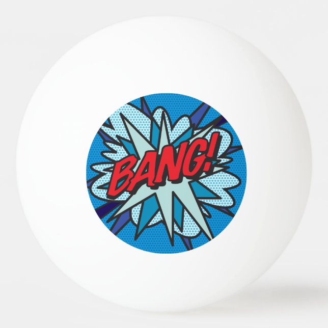 BANG Fun Retro Comic Book Pop Art Ping Pong Ball (Back)