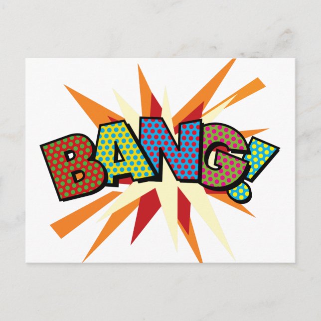 BANG Fun Retro Comic Book Pop Art Postcard (Front)