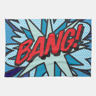 BANG Fun Retro Comic Book Pop Art Tea Towel
