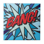 BANG Fun Retro Comic Book Pop Art Tile<br><div class="desc">Fun trendy superhero comic book pop ceramic tiles that are sure to add a splash of colour to any room in your home or office. An ideal way to treat yourself or someone that you know with these cool, unique comic con designer ceramic tiles. Add some zap pow and wham...</div>