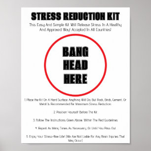 "Bang Head Here" Funny Poster