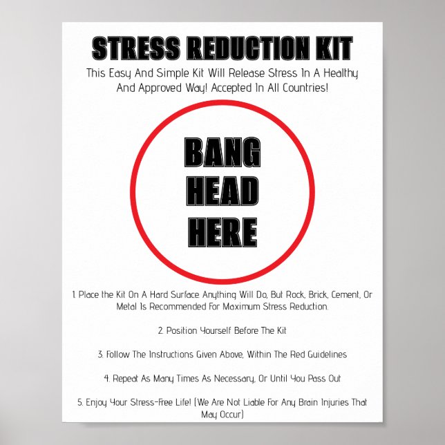 "Bang Head Here" Funny Poster (Front)