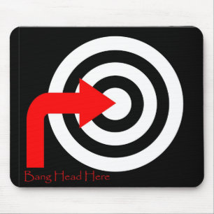 bang head here mouse mat