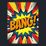 BANG! Modern Pop Art Comic Style Poster<br><div class="desc">This poster is a fresh and stylish interpretation of the classic comic book sound effect. It pays homage to the bold spirit of Pop Art, but with a refined, contemporary sensibility. Instead of a chaotic explosion, this design presents a clean, powerful burst of energy, re-imagining the iconic comic panel for...</div>