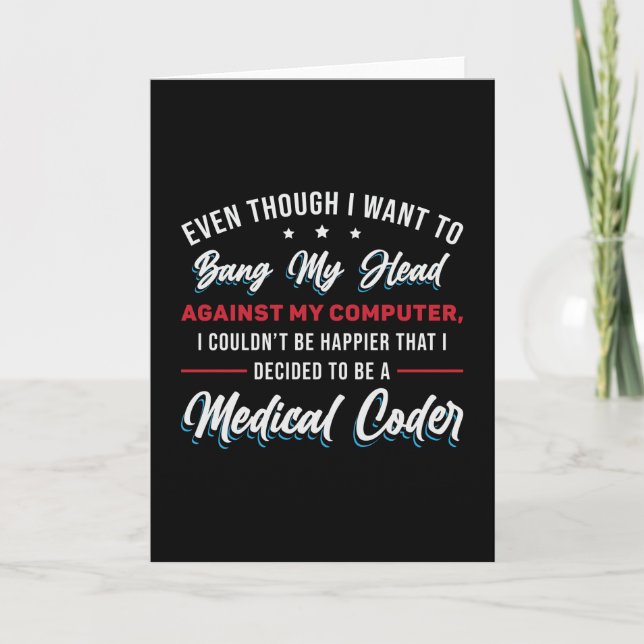 Bang My Head Medical Coder Coding ICD Programmer Card (Front)