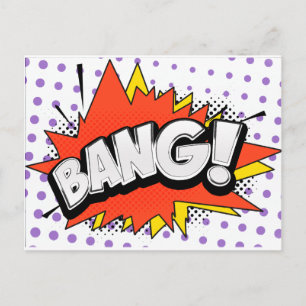 Bang Retro Action Comic Book Bubble Postcard