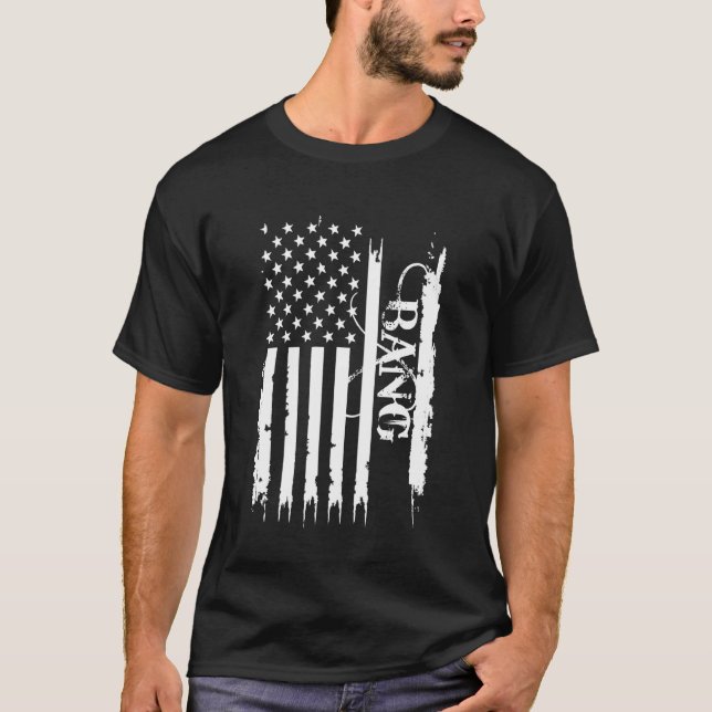 Bang United States Distressed w US Flag T-Shirt (Front)