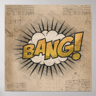 BANG! Vintage Comic Book Steampunk Pop Art Poster