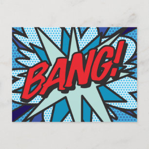 BANG Your Message Speech Bubble Fun Retro Announcement Postcard