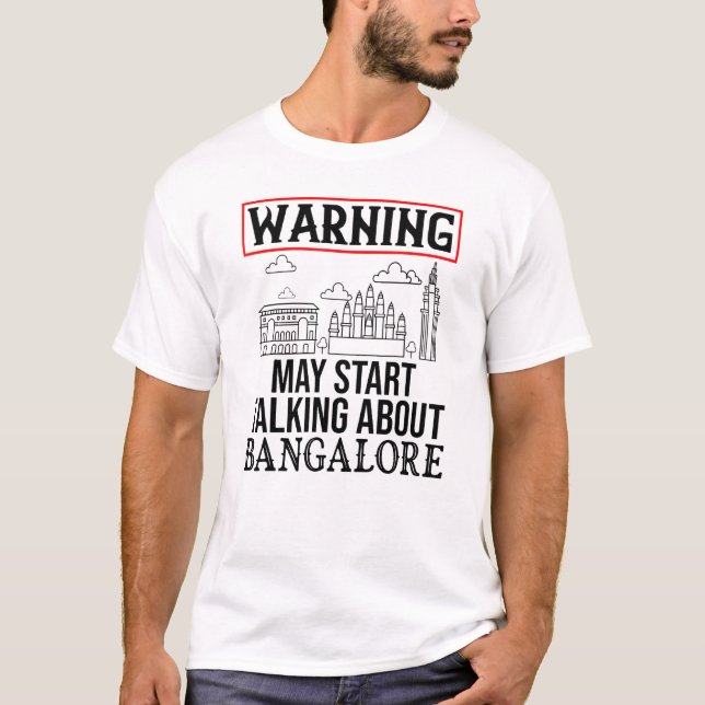 Bangalore India City Skyline Map Travel 15 T-Shirt (Front)