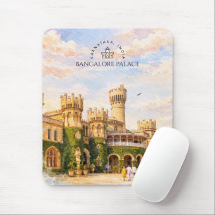 Bangalore Palace India Watercolor Travel Memory Mouse Mat
