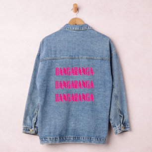 Bangaranga Song Lyric Word (Hot Pink) Denim Jacket
