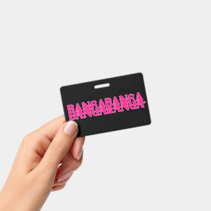 Bangaranga Song Lyric Word (Hot Pink) ID Badge