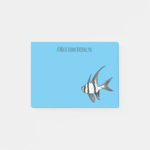 Banggai cardinalfish cartoon illustration post-it notes