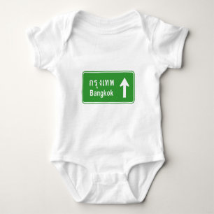Bangkok Ahead ⚠ Thai Highway Traffic Sign ⚠ Baby Bodysuit