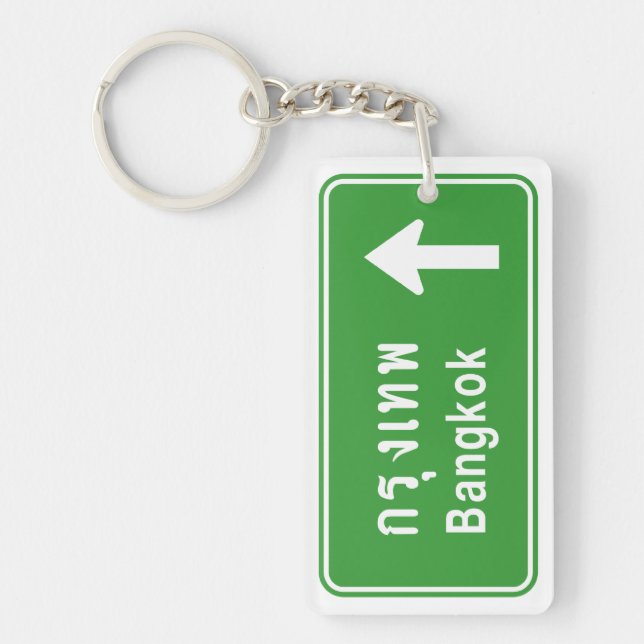 Bangkok Ahead ⚠ Thai Highway Traffic Sign ⚠ Key Ring (Front)
