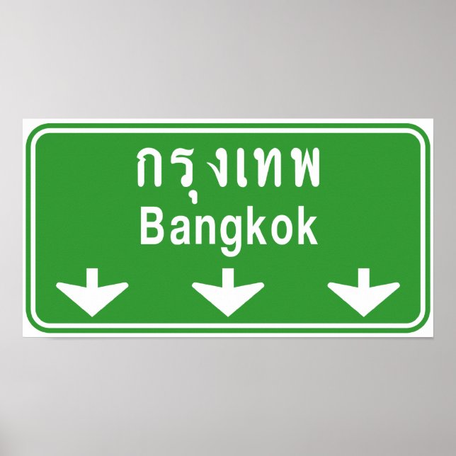 Bangkok Ahead Watch Out! ⚠ Thailand Traffic Sign ⚠ (Front)