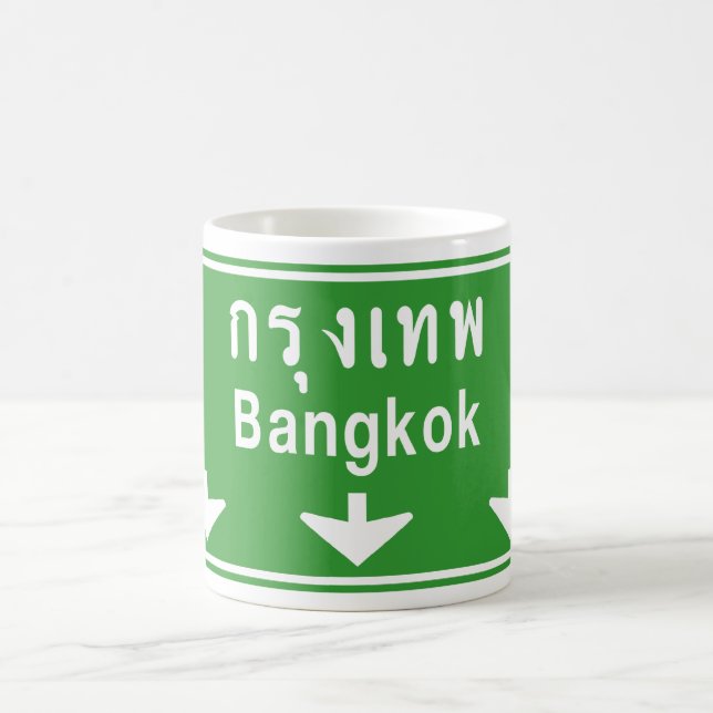 Bangkok Ahead Watch Out! ⚠ Thailand Traffic Sign ⚠ Coffee Mug (Center)