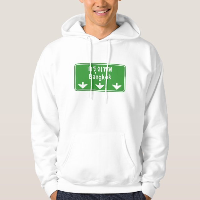 Bangkok Ahead Watch Out! ⚠ Thailand Traffic Sign ⚠ Hoodie (Front)