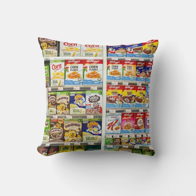 Bangkok Cereal Shelves: Foodland Editorial Cushion (Front)