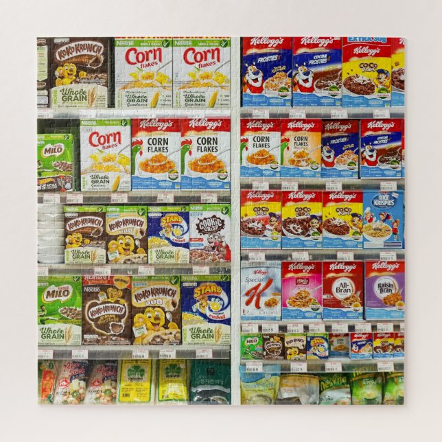 Bangkok Cereal Shelves: Foodland Editorial Jigsaw Puzzle (Vertical)