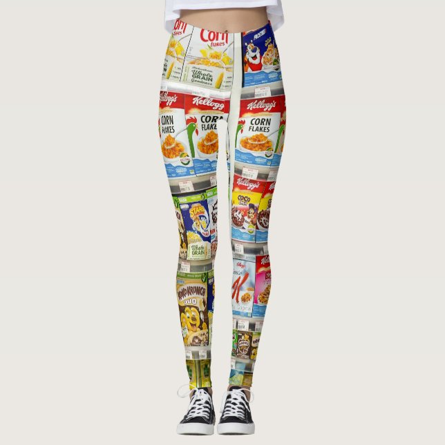 Bangkok Cereal Shelves: Foodland Editorial Leggings (Front)