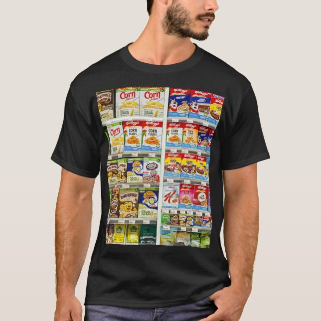 Bangkok Cereal Shelves: Foodland Editorial T-Shirt (Front)