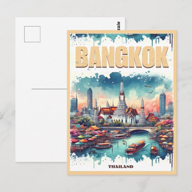 Bangkok city skyline - Thailand travel gifts Postcard (Front/Back)