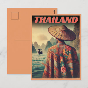 Bangkok city Thailand old Thai man travel gifts Postcard