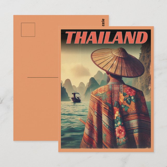 Bangkok city Thailand old Thai man travel gifts Postcard (Front/Back)