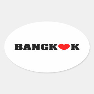 BANGKOK LOVE OVAL STICKER