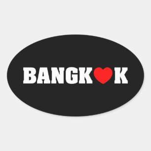 BANGKOK LOVE OVAL STICKER