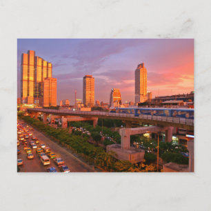 Bangkok Sky Train Sunset Postcard