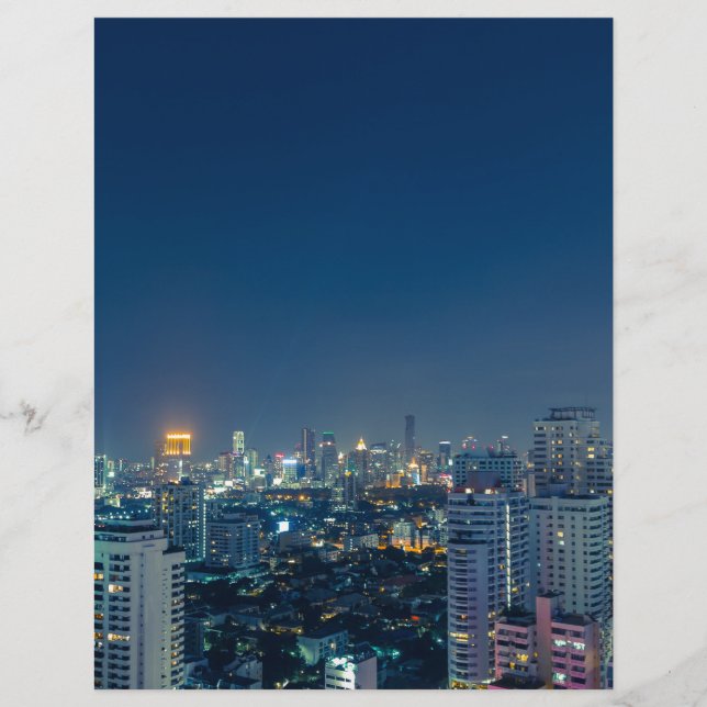 Bangkok skyline at night panorama (Front)