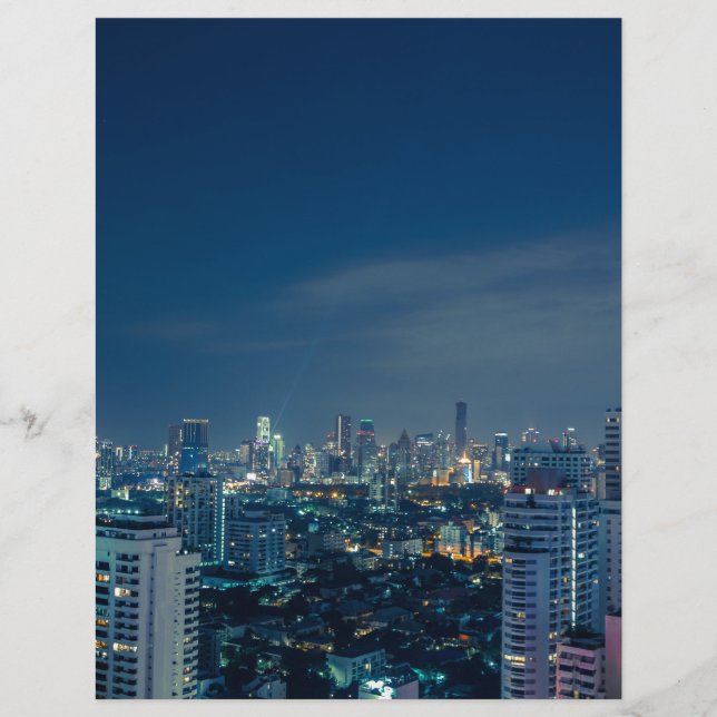 Bangkok skyline at night panorama (Front)