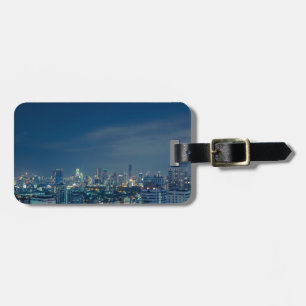 Bangkok skyline at night panorama luggage tag