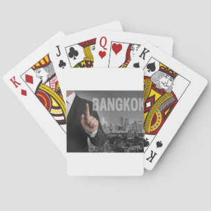 Bangkok skyline at night panorama playing cards