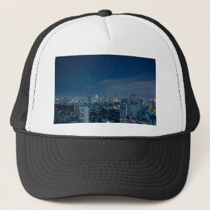 Bangkok skyline at night panorama trucker hat