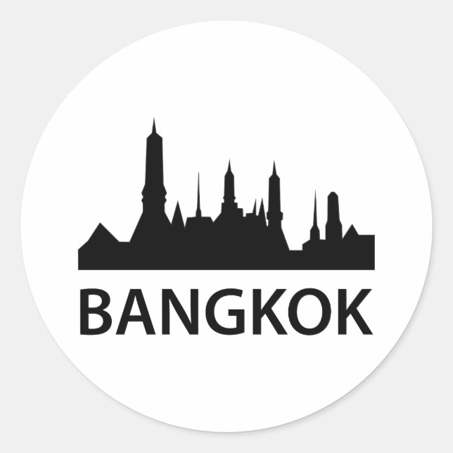 Bangkok Skyline Classic Round Sticker (Front)