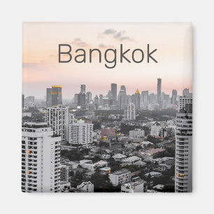 Bangkok Skyline Sunset Panorama BKK Thailand Magnet
